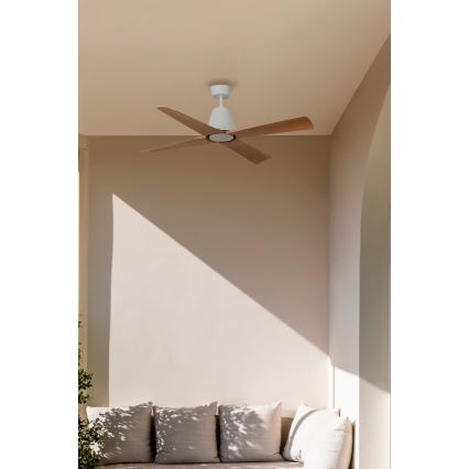 FARO 34105 - Stropní ventilátor TYPHOON M hnědá/bílá pr. 130 cm IP44 + dálkové ovládání