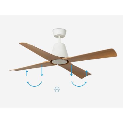 FARO 34105 - Stropní ventilátor TYPHOON M hnědá/bílá pr. 130 cm IP44 + dálkové ovládání