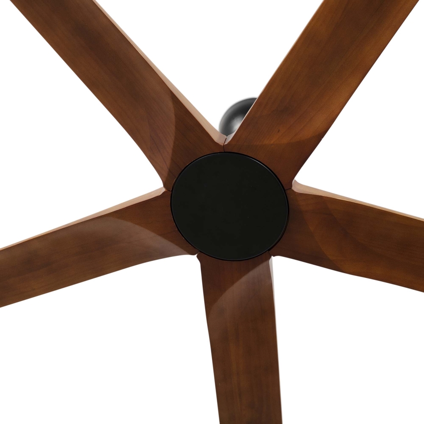FARO 34190WT - Stropní ventilátor BIGWOOD XL borovice/černá pr. 200 cm Wi-Fi Tuya + dálkové ovládání