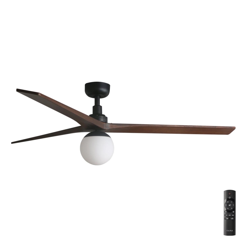 FARO 34276-11L - Stropní ventilátor KLIM L 1xE27/15W/230V ořech/černá pr. 150 cm + dálkové ovládání