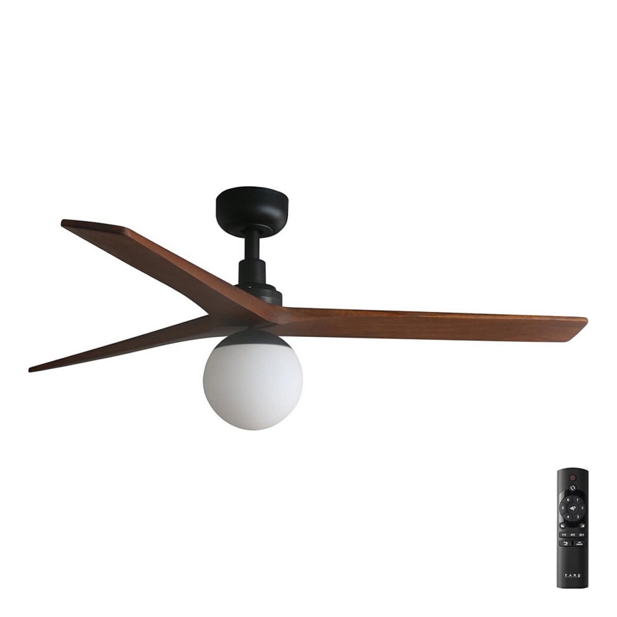 FARO 34277-11L - Stropní ventilátor KLIM M 1xE27/15W/230V dřevo/černá pr. 125 cm + dálkové ovládání