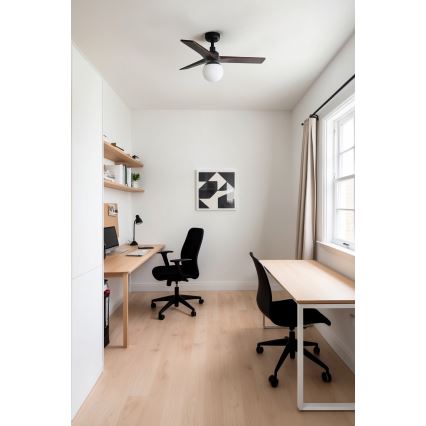 FARO 34278-11L - Stropní ventilátor KLIM S 1xE27/15W/230V dřevo/černá pr. 92,5 cm + dálkové ovládání