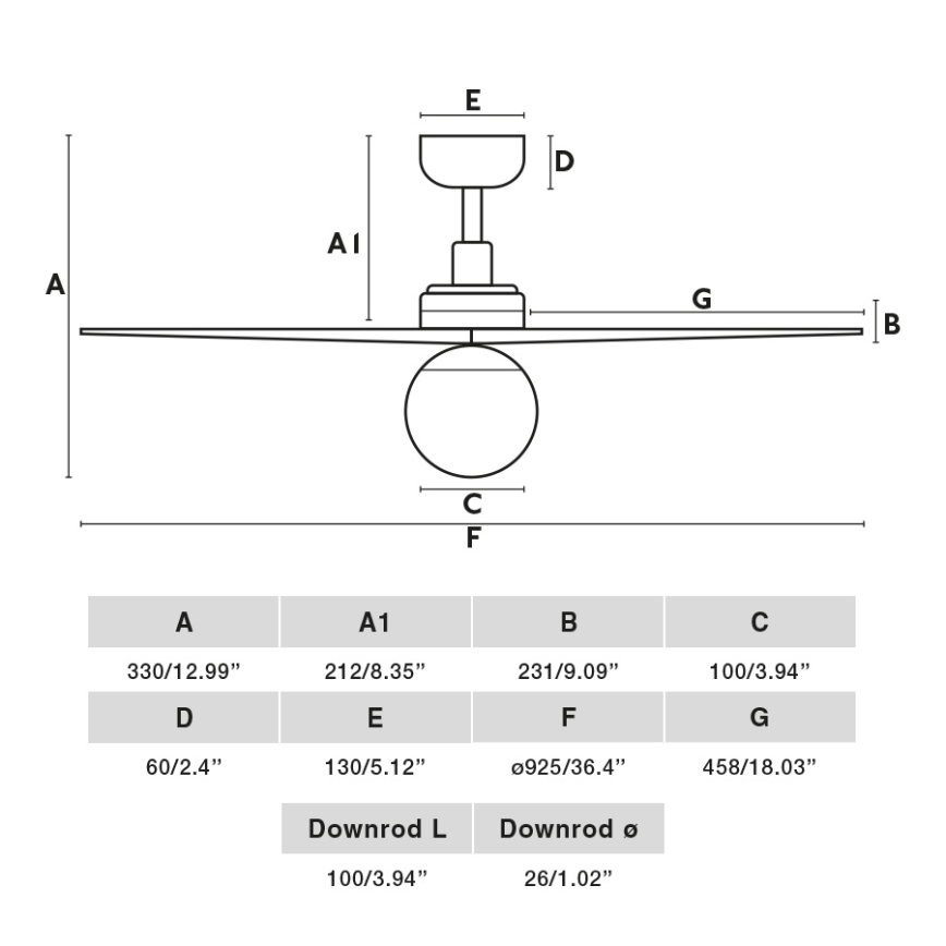 FARO 34278-11L - Stropní ventilátor KLIM S 1xE27/15W/230V dřevo/černá pr. 92,5 cm + dálkové ovládání