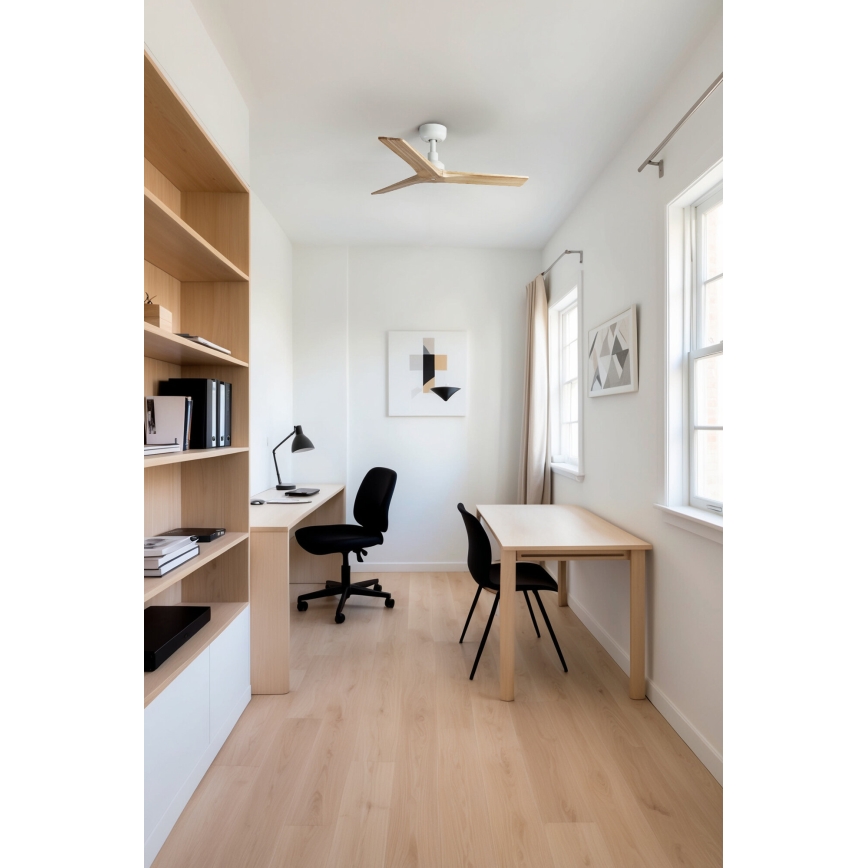 FARO 34281 - Stropní ventilátor KLIM S hnědá/bílá pr. 92,5 cm + dálkové ovládání