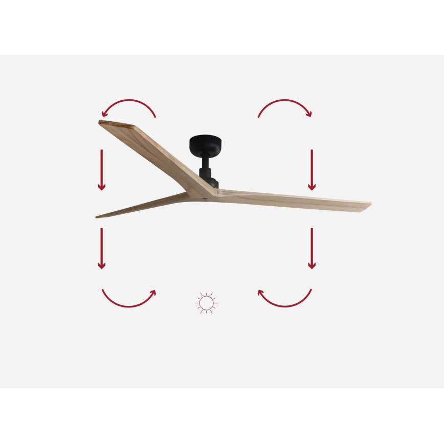 FARO 34282 - Stropní ventilátor KLIM L hnědá/černá pr. 150 cm + dálkové ovládání