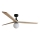 FARO 34282WT-11L - Stropní ventilátor KLIM L 1xE27/15W/230V dřevo/černá pr. 150 cm Wi-Fi Tuya + dálkové ovládání