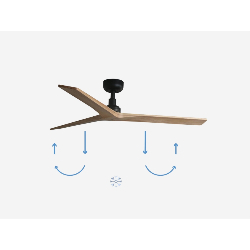FARO 34283 - Stropní ventilátor KLIM M hnědá/černá pr. 125 cm + dálkové ovládání