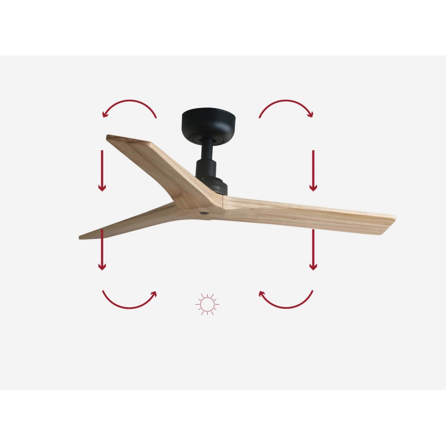 FARO 34284 - Stropní ventilátor KLIM S hnědá/černá pr. 92,5 cm + dálkové ovládání