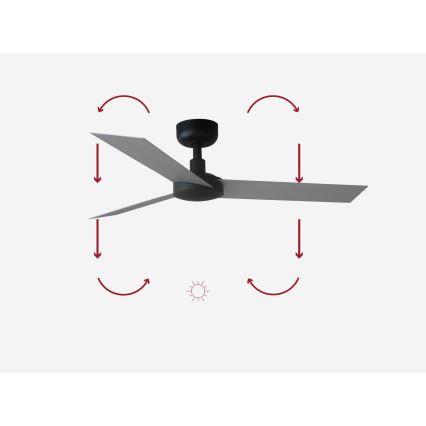 FARO 34287 - Stropní ventilátor CRUISER XL černá pr. 160 cm + dálkové ovládání