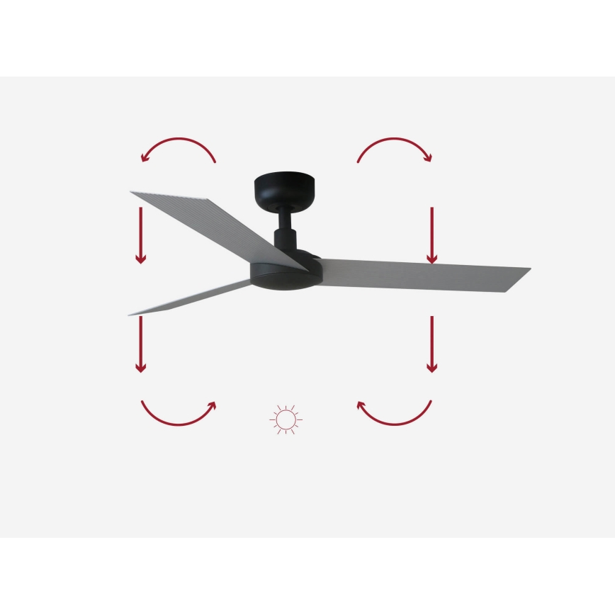 FARO 34287 - Stropní ventilátor CRUISER XL černá pr. 160 cm + dálkové ovládání