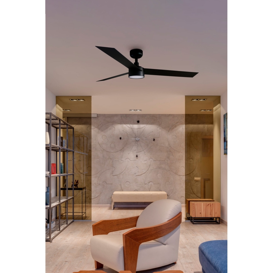 FARO 34291-1TW - LED Stmívatelný stropní ventilátor CRUISER LED/20W/230V 2700/3000/4000K pr. 132 cm černá + dálkové ovládání