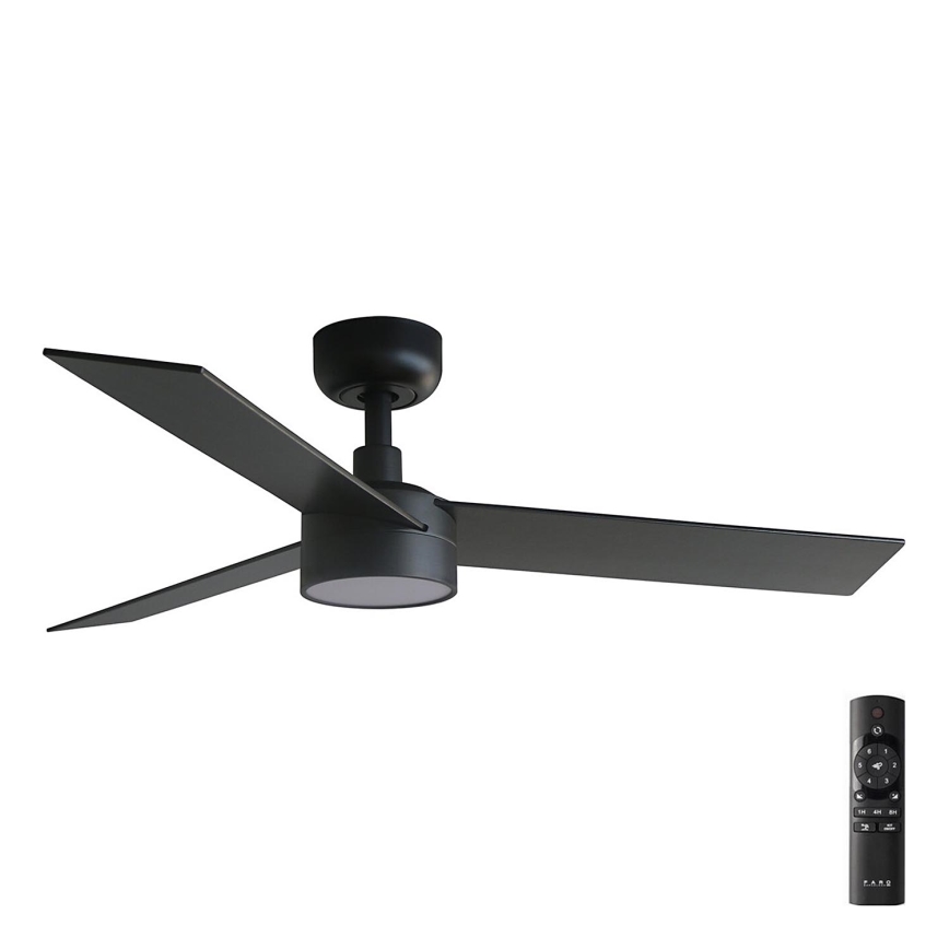 FARO 34296-1TW - LED Stmívatelný stropní ventilátor RUDDER S LED/18W/230V 2700/4000/6500K pr. 106 cm černá + dálkové ovládání