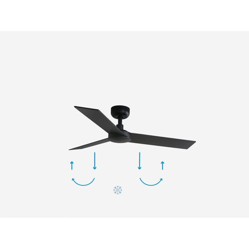 FARO 34296WP - Stropní ventilátor RUDDER S černá pr. 106 cm SMART + dálkové ovládání