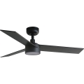 FARO 34296WT-1TW - LED Stmívatelný stropní ventilátor RUDDER S LED/18W/230V 2700/4350/6000K černá/hnědá pr. 106 cm Wi-Fi Tuya + dálkové ovládání