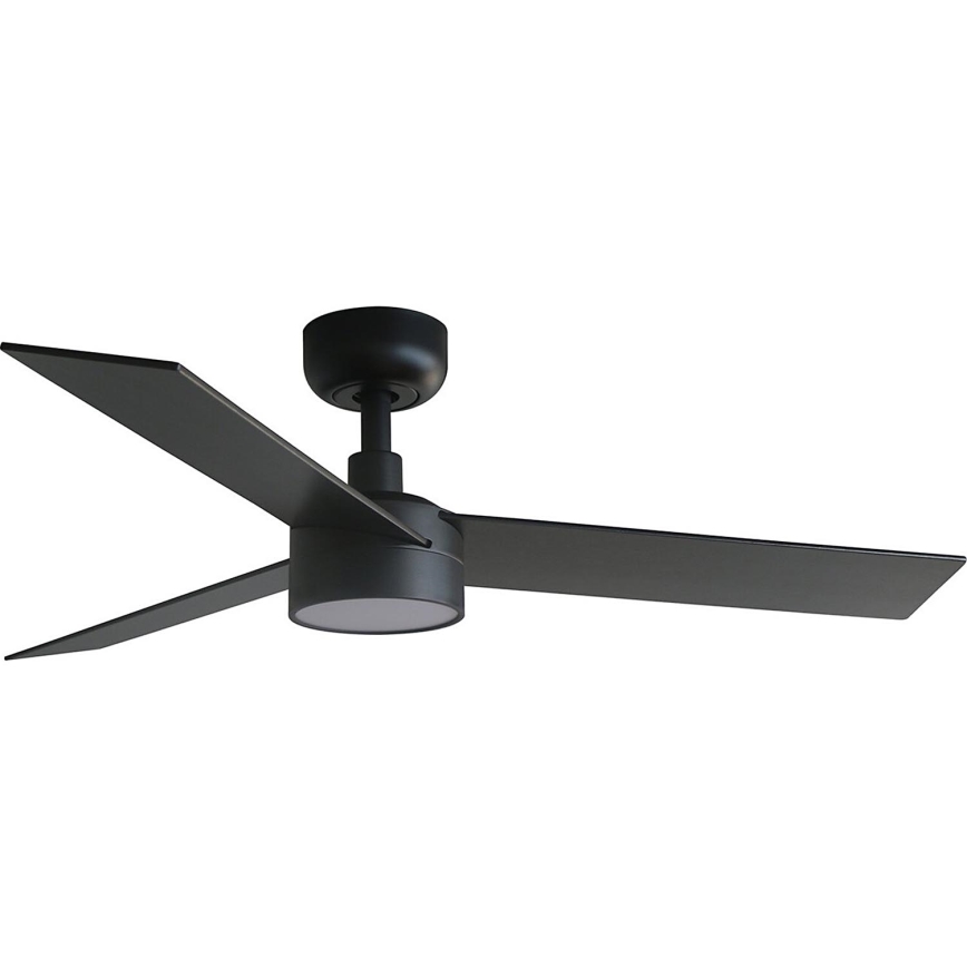 FARO 34296WT-1TW - LED Stmívatelný stropní ventilátor RUDDER S LED/18W/230V 2700/4350/6000K černá/hnědá pr. 106 cm Wi-Fi Tuya + dálkové ovládání