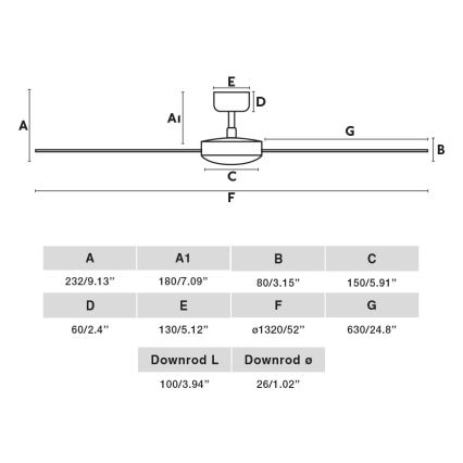 FARO 34298WP - Stropní ventilátor RUDDER L černá pr. 132 cm SMART + dálkové ovládání