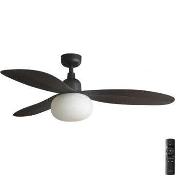 FARO 34301-11L - Stropní ventilátor PALMA 1xE27/15W/230V hnědá pr. 129 cm IP44 + dálkové ovládání