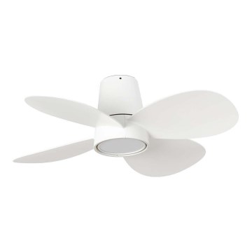 FARO 34315SWT - LED Stmívatelný stropní ventilátor KLOVER S LED/20W/230V 2700/3000/4000K pr. 80 cm bílá Wi-Fi Tuya + dálkové ovládání