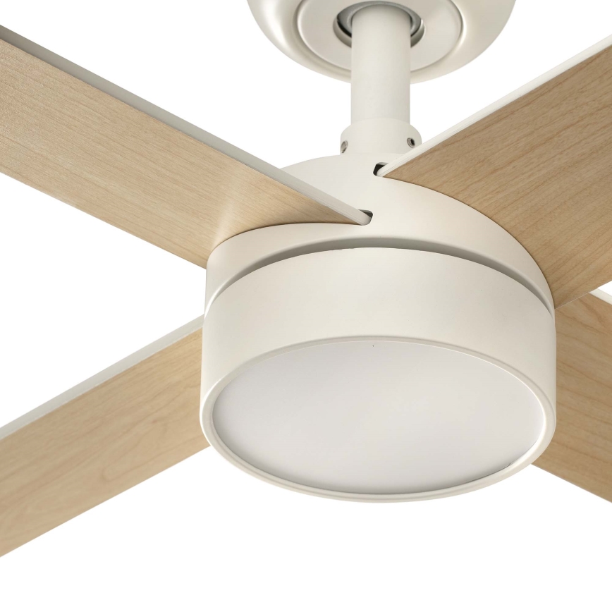 FARO 34355WT-1TW - LED Stmívatelný stropní ventilátor RUDDER L LED/18W/230V 2700/4350/6000K bílá/béžová pr. 132 cm Wi-Fi Tuya + dálkové ovládání