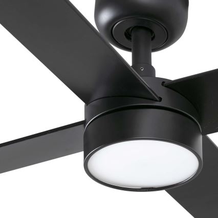 FARO 34356WT1S - LED Stmívatelný stropní ventilátor RUDDER L LED/18W/230V 2700/3000/4000K pr. 132 cm hnědá/černá Wi-Fi Tuya + dálkové ovládání