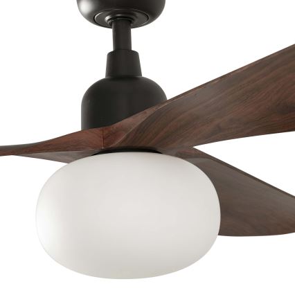 FARO 34362WT-11L - Stropní ventilátor OUTWOOD L 1xE27/15W/230V hnědá/černá pr. 150 cm Wi-Fi Tuya IP44 + dálkové ovládání