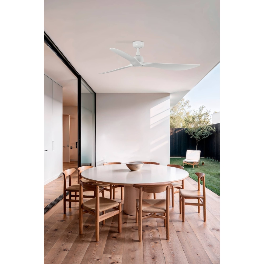 FARO 34363 - Stropní ventilátor OUTWOOD L bílá pr. 150 cm IP44 + dálkové ovládání