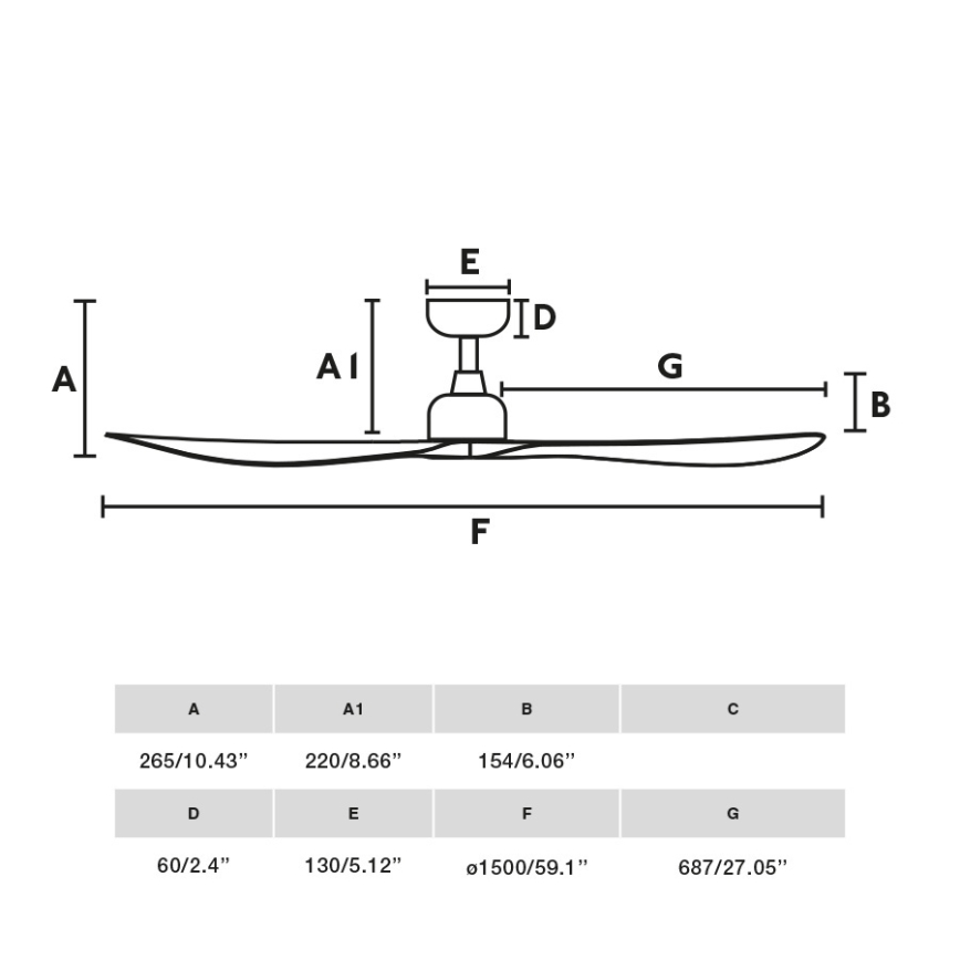 FARO 34363 - Stropní ventilátor OUTWOOD L bílá pr. 150 cm IP44 + dálkové ovládání