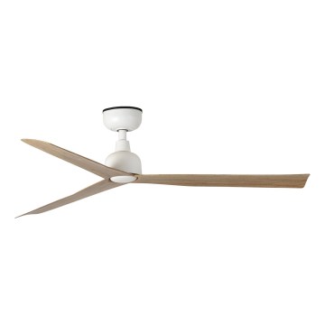 FARO 34370WT - Stropní ventilátor MARINE M pr. 125 cm hnědá/bílá IP44 Wi-Fi Tuya + dálkové ovládání