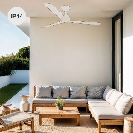 FARO 34371WT - Stropní ventilátor MARINE M pr. 125 cm hnědá/černá IP44 Wi-Fi Tuya + dálkové ovládání