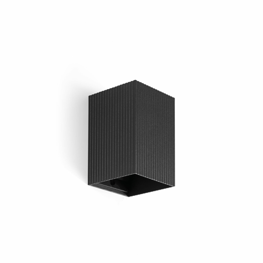 FARO 40535 - Nástěnné svítidlo SOLE 1xGU10/8W/230V černá vroubkovaná hranatý