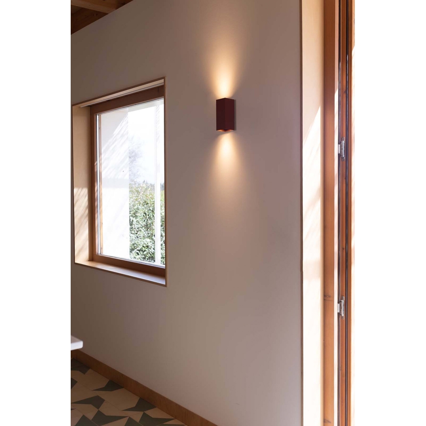FARO 40568 - Nástěnné svítidlo SOLE 2xGU10/8W/230V cihlová vroubkovaná hranatý