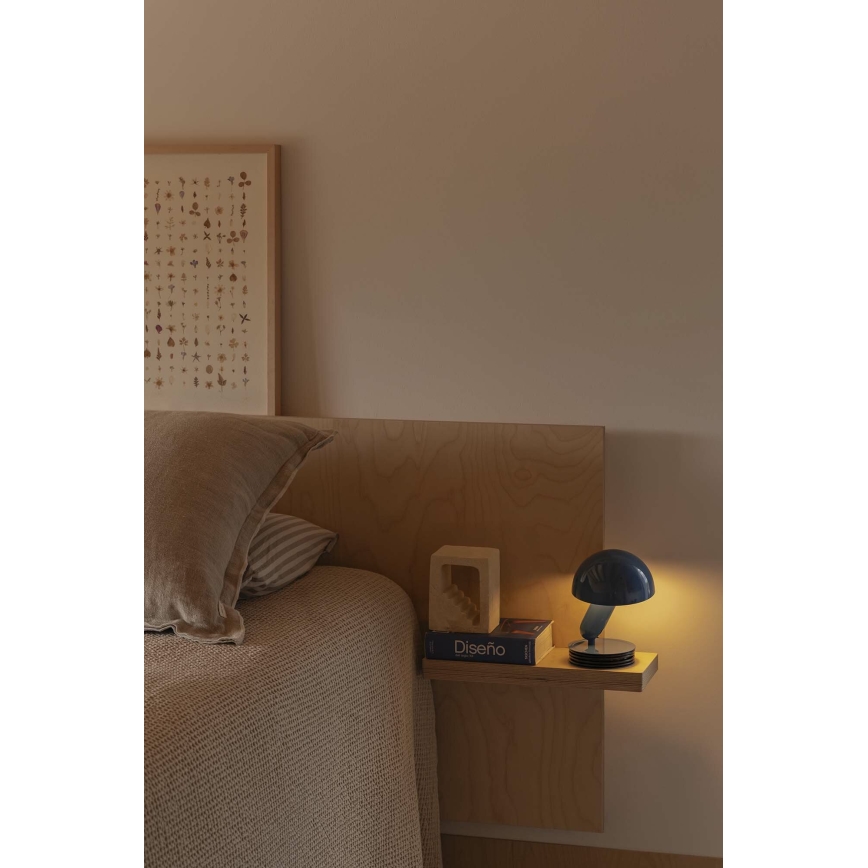 FARO 56102 - Stolní lampa s klipem 2v1 BELA 1xE27/15W/230V modrá