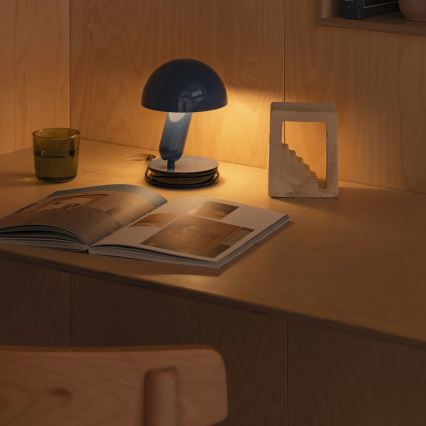 FARO 56102 - Stolní lampa s klipem 2v1 BELA 1xE27/15W/230V modrá