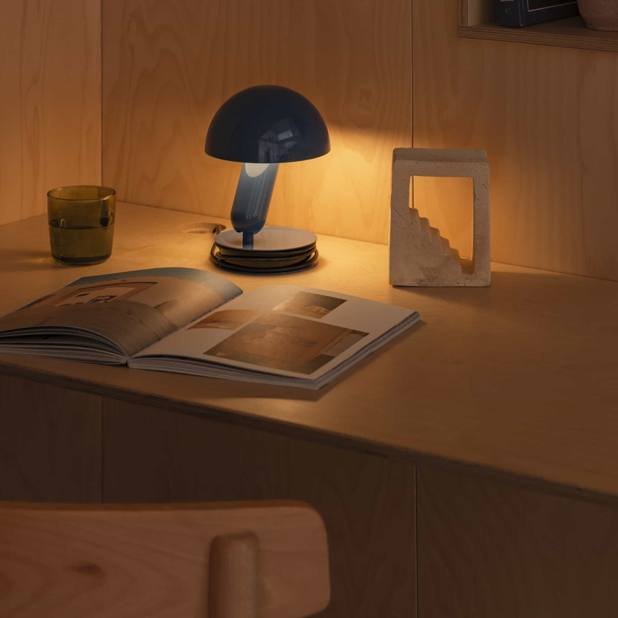 FARO 56102 - Stolní lampa s klipem 2v1 BELA 1xE27/15W/230V modrá