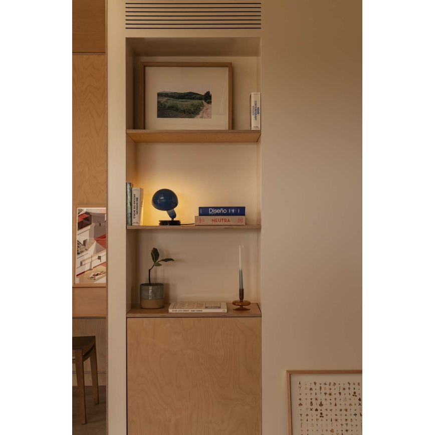 FARO 56102 - Stolní lampa s klipem 2v1 BELA 1xE27/15W/230V modrá