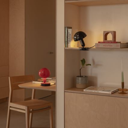 FARO 56103 - Stolní lampa s klipem 2v1 BELA 1xE27/15W/230V červená