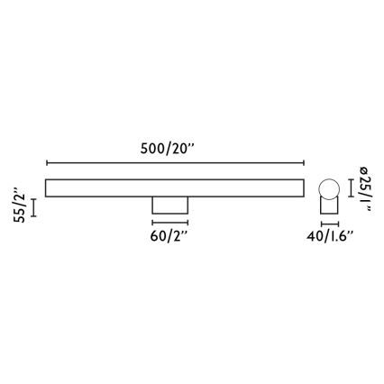 FARO 63553 - LED Koupelnové osvětlení zrcadla CALMA LED/7W/230V IP44 černá