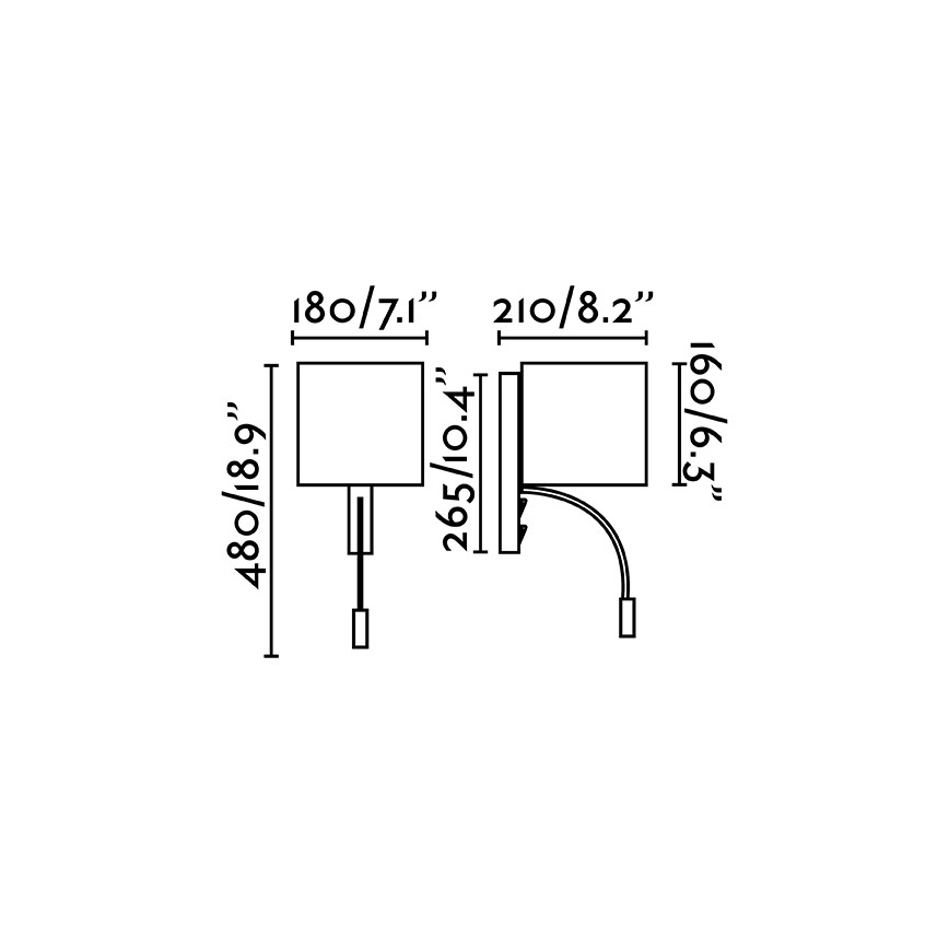 Faro 64323 - LED Nástěnné svítidlo TIRA 1xE27/15W + LED/3W/230V