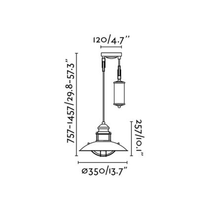 FARO 66205 - Závěsné svítidlo WINCH 1xE27/60W/230V