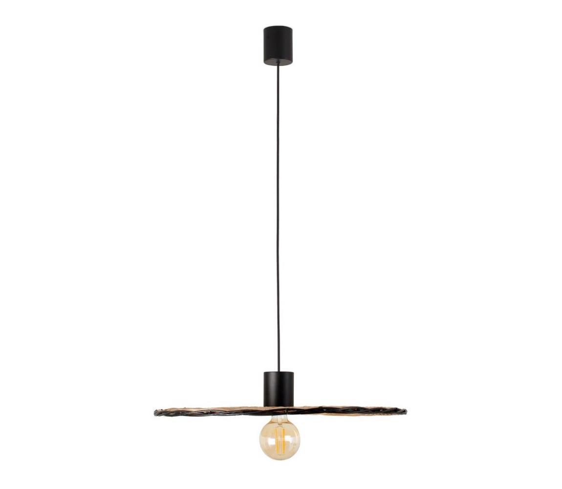 FARO Barcelona FARO 68590-69 - Lustr na lanku COSTAS 1xE27/15W/230V pr. 60 cm černá/ratan FA68590-69