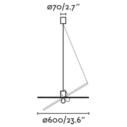 FARO 68590-69 - Lustr na lanku COSTAS 1xE27/15W/230V pr. 60 cm černá/ratan