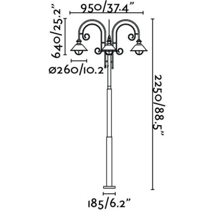 FARO 71118 - Venkovní lampa NAUTICA 3xE27/11W/230V IP33