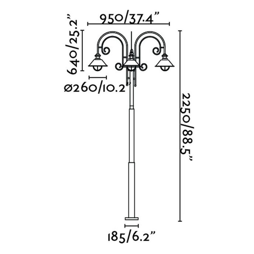 FARO 71118 - Venkovní lampa NAUTICA 3xE27/11W/230V IP33