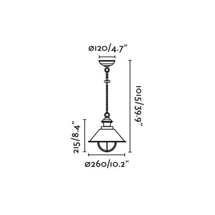 FARO 71138 - Venkovní závěsné svítidlo NAUTICA 1xE27/11W/230V