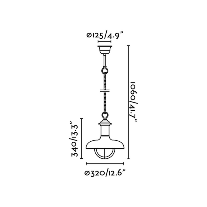FARO 71143 - Venkovní závěsné svítidlo ESTORIL 1xE27/60W/230V