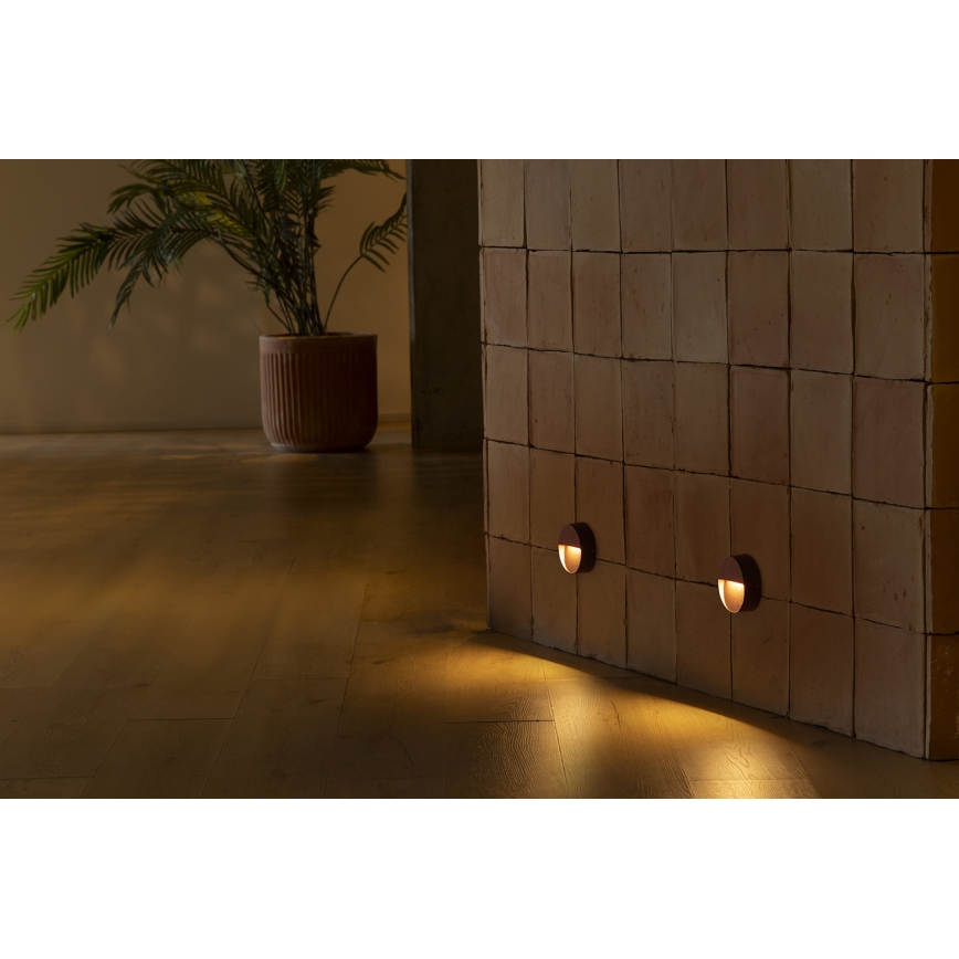 FARO 71962 - LED Schodišťové svítidlo DUNE LED/3W/230V 2200/2700/3200/4000K IP65 hnědá kulatý