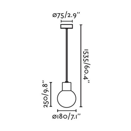 FARO 74427C-01 - Venkovní lustr na lanku MOON 1xE27/15W/230V IP44