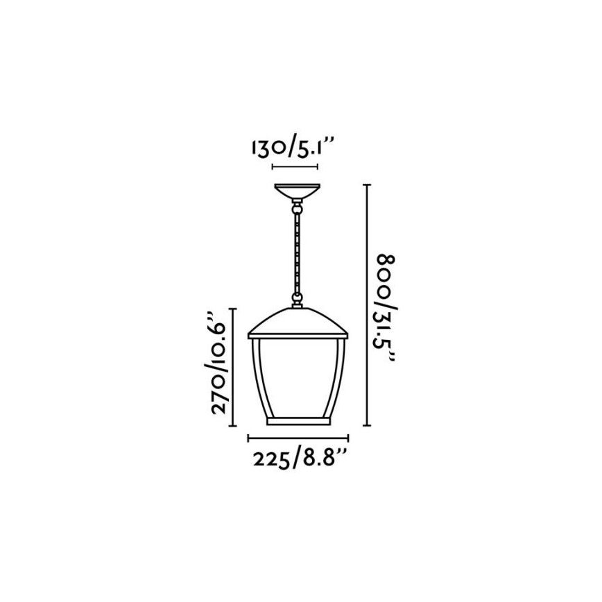 FARO 75002 - Venkovní lustr na řetězu WILMA 1xE27/100W/230V IP44