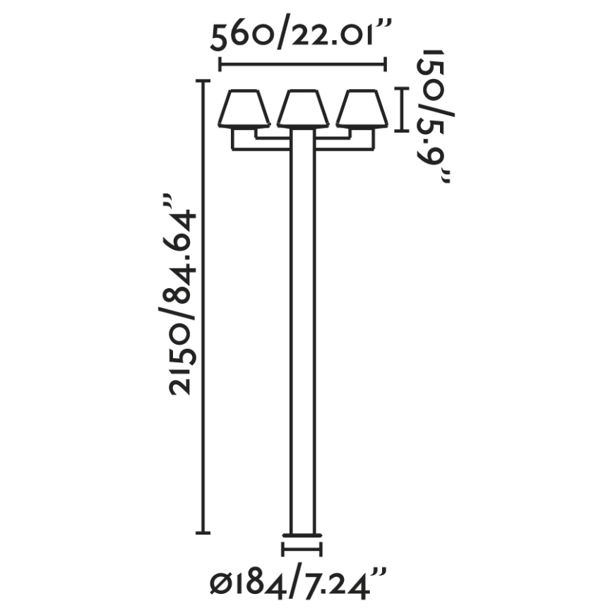 FARO - Venkovní lampa MISTU 3xE27/15W/230V IP44