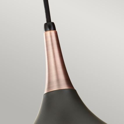 Feiss - Lustr na lanku BESO 1xE27/60W/230V pr. 25,4 cm černá/měděná